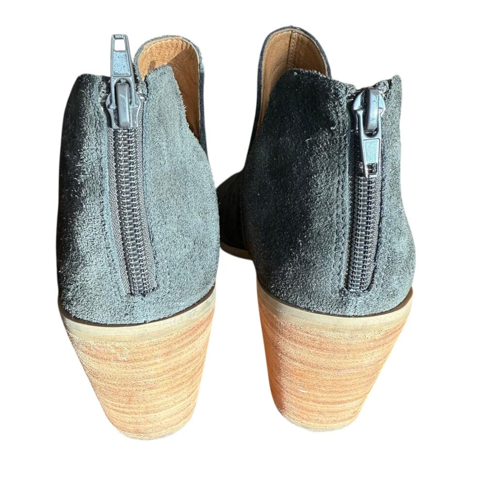 Susina Women's Carina Lea‎ Charcoal Gray Suede Peep Toe Ankle Booties - Size 8 - Picture 7 of 10